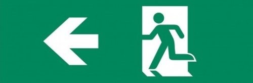 MacBright Kent plexiglas dubbelzijdig pictogram C nooduit links